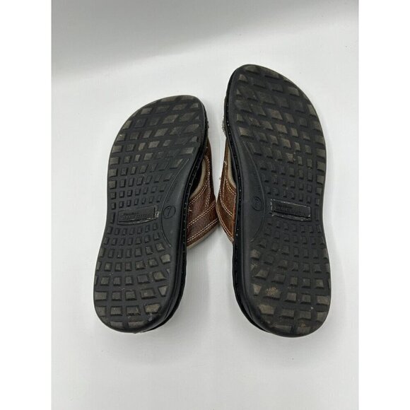 Perry Ellis America Vtg Sandals Slides Brown Men’s Beach Comfort Travel Size 7 - Picture 10 of 11